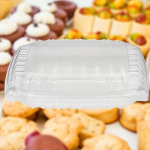 C89PST1-Dart ClearSeal Hinged Container Shallow Medium, Clear, 8.3x8.3x2, 1-Comp