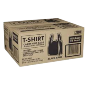 THANK YOU - BLACK T-SHIRT BAG 1/6 (16M) - 1000 PCS/CS "